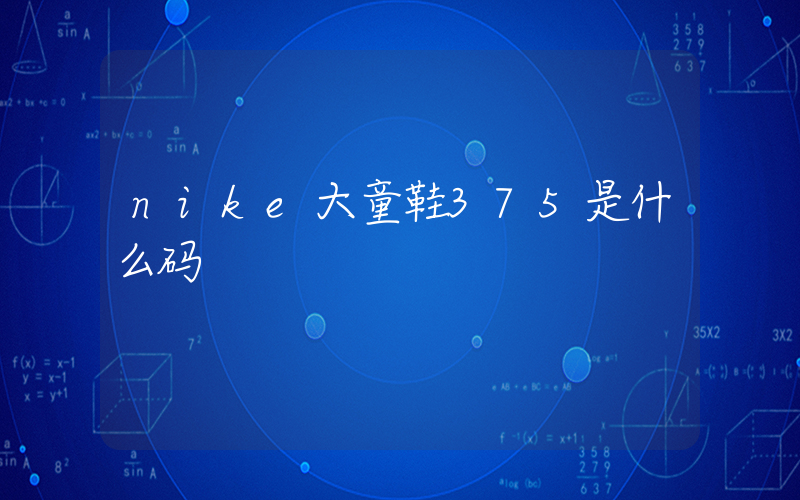 nike大童鞋375是什么码插图