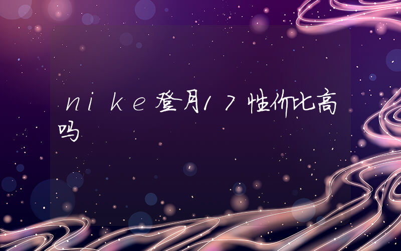 nike登月17性价比高吗插图