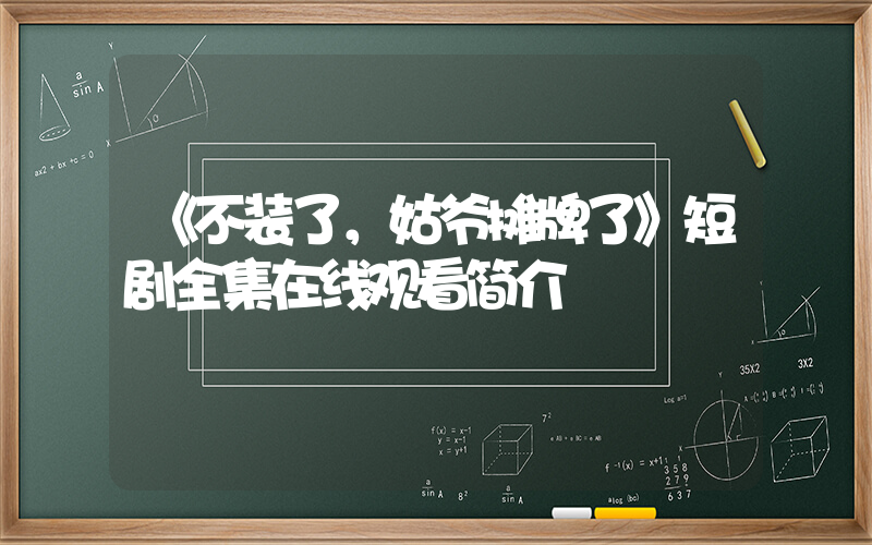 《不装了，姑爷摊牌了》短剧全集在线观看简介插图