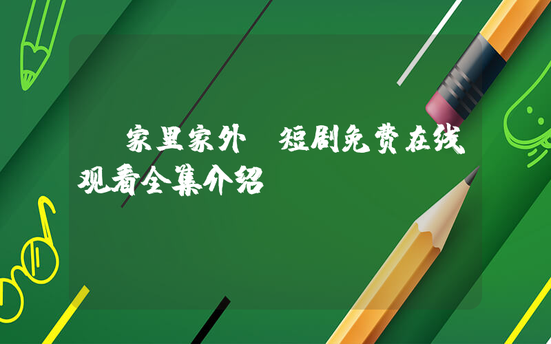 《家里家外》短剧免费在线观看全集介绍插图