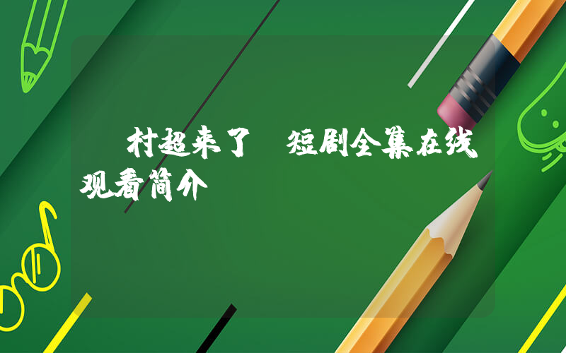 《村超来了》短剧全集在线观看简介插图