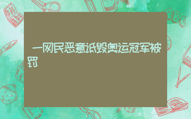 一网民恶意诋毁奥运冠军被罚插图