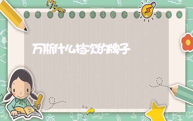 万斯什么档次的牌子插图