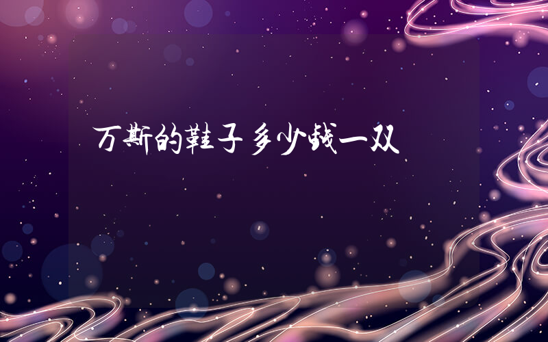 万斯的鞋子多少钱一双插图