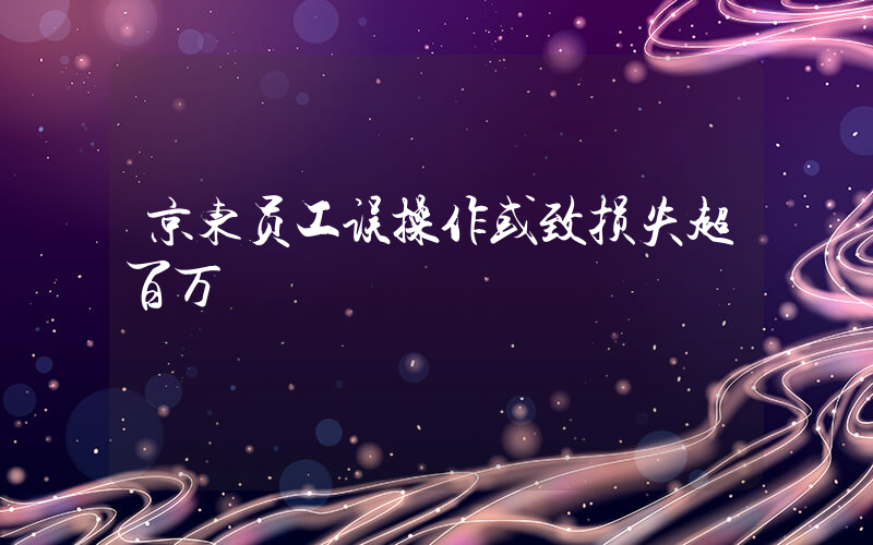 京东员工误操作或致损失超百万插图