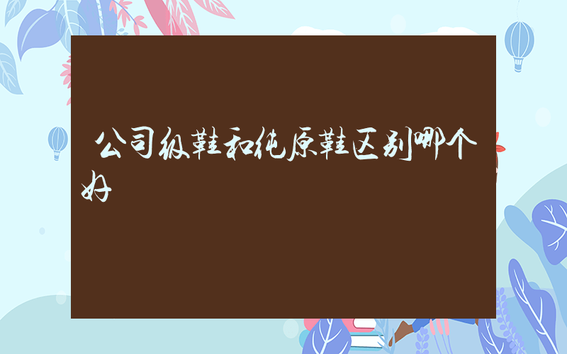 公司级鞋和纯原鞋区别哪个好插图