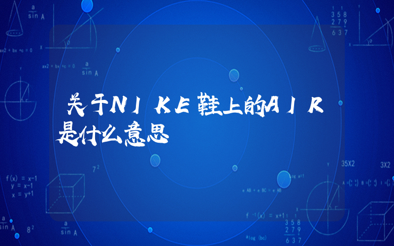 关于NIKE鞋上的AIR是什么意思插图