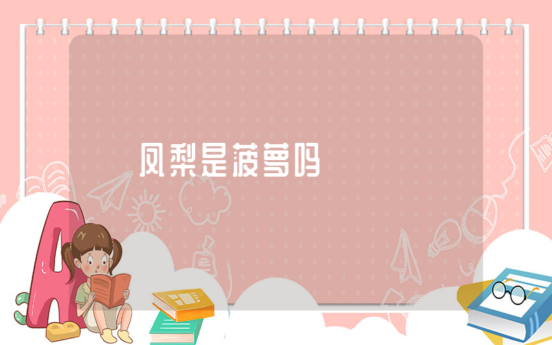 凤梨是菠萝吗插图