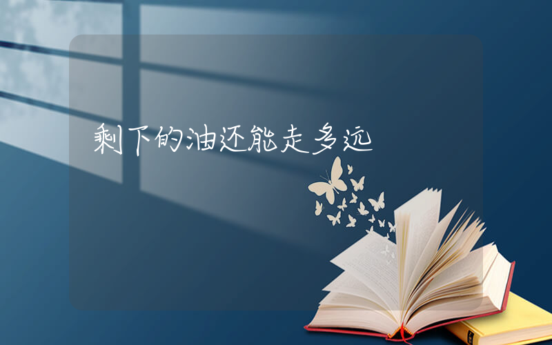 剩下的油还能走多远插图