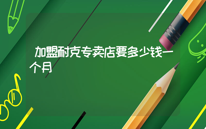 加盟耐克专卖店要多少钱一个月插图