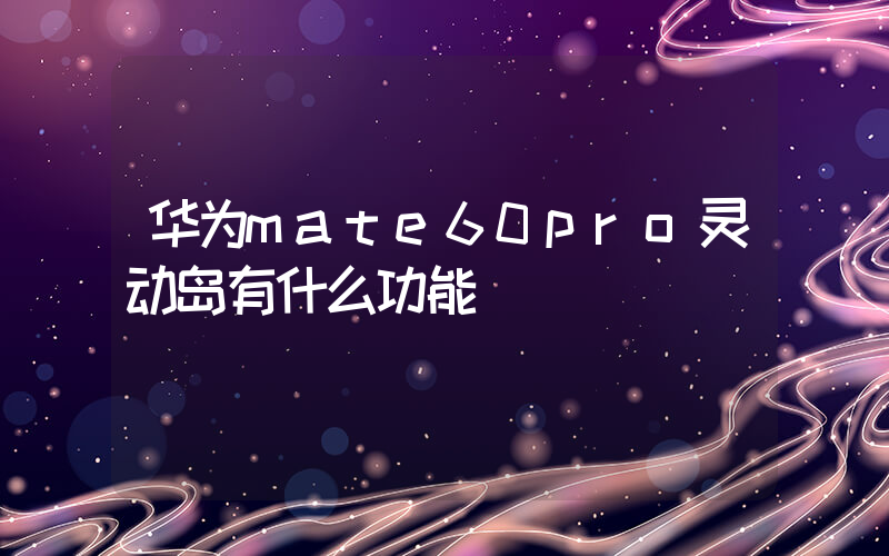 华为mate60pro灵动岛有什么功能插图