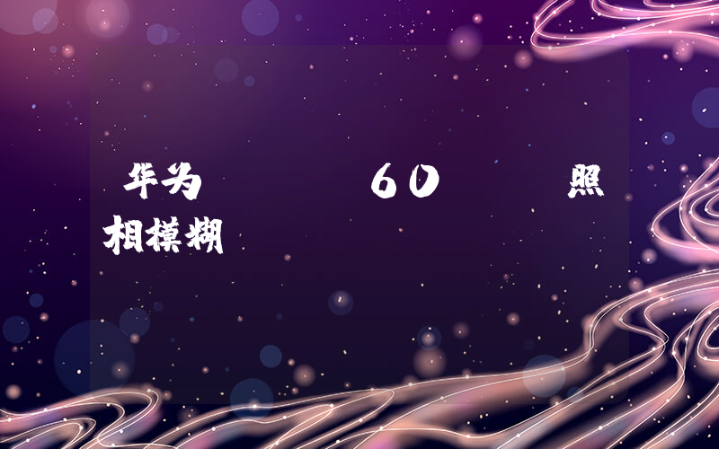 华为mate60pro照相模糊插图
