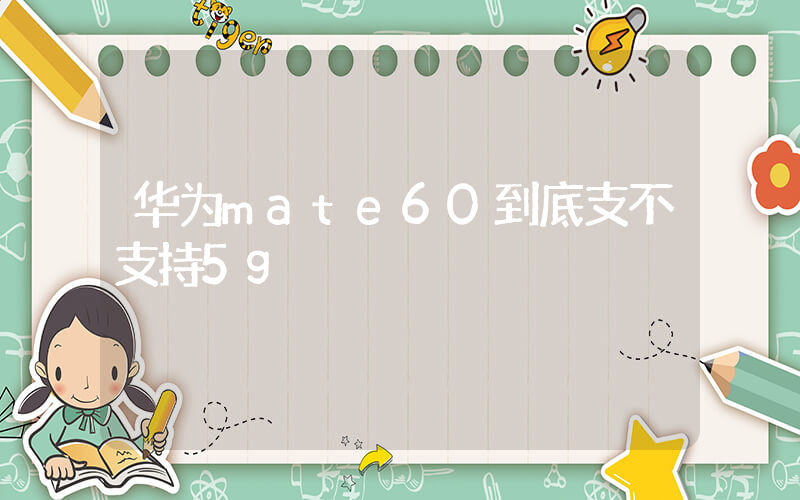 华为mate60到底支不支持5g插图