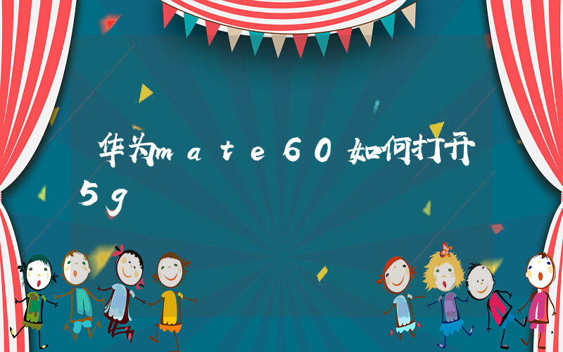华为mate60如何打开5g插图