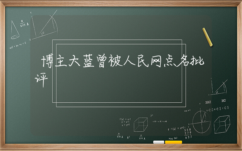博主大蓝曾被人民网点名批评插图