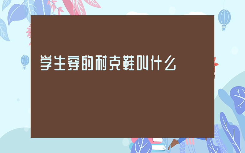 学生穿的耐克鞋叫什么插图