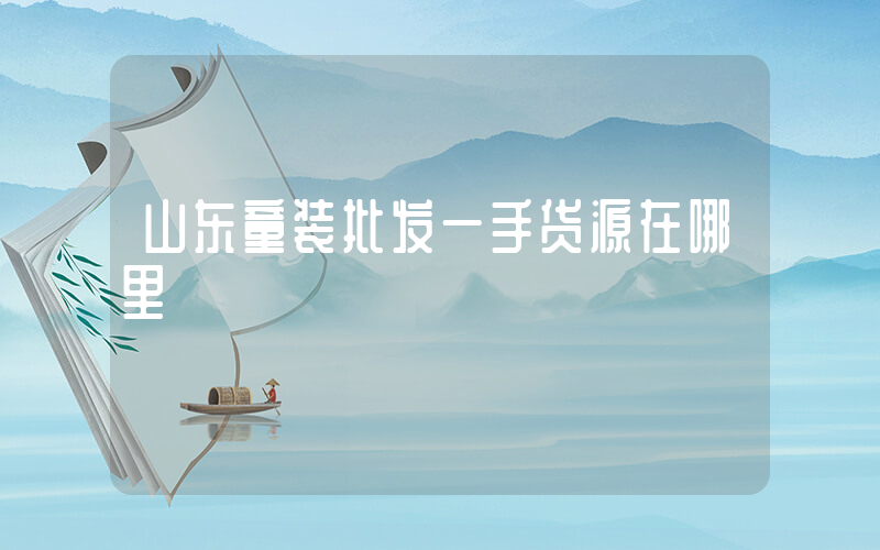 山东童装批发一手货源在哪里插图