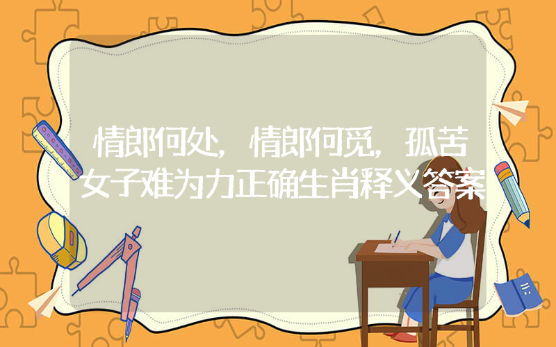 情郎何处，情郎何觅，孤苦女子难为力正确生肖释义答案插图