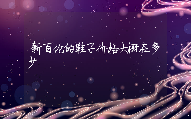 新百伦的鞋子价格大概在多少插图