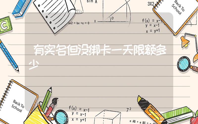 有实名但没绑卡一天限额多少插图
