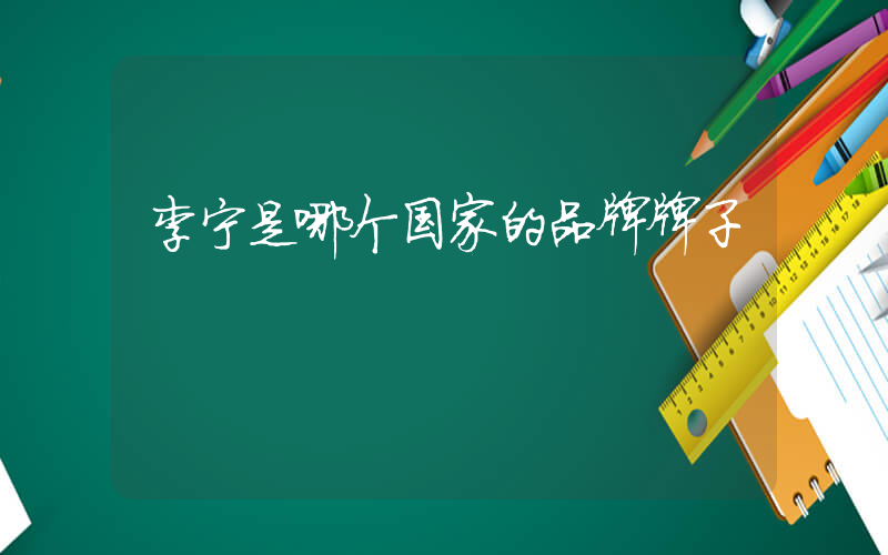 李宁是哪个国家的品牌牌子插图