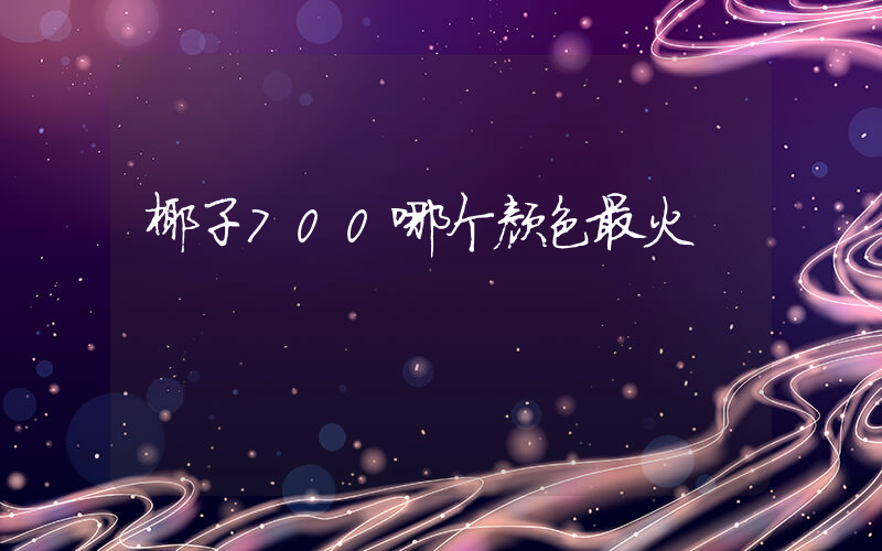 椰子700哪个颜色最火插图