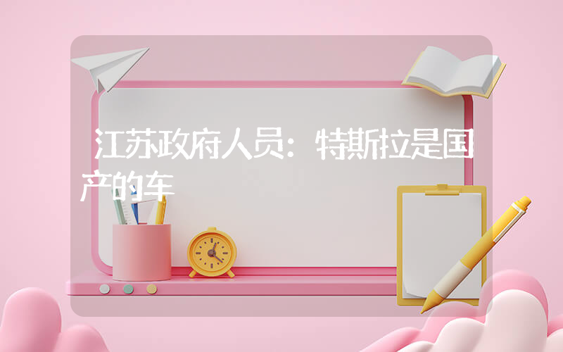 江苏政府人员：特斯拉是国产的车插图