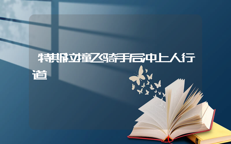 特斯拉撞飞骑手后冲上人行道插图