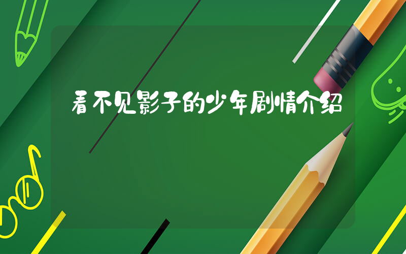 看不见影子的少年剧情介绍插图