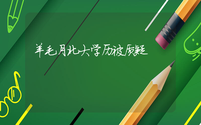 羊毛月北大学历被质疑插图
