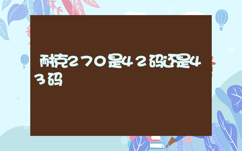 耐克270是42码还是43码插图