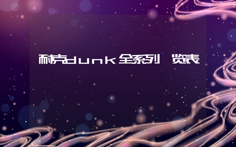 耐克dunk全系列一览表插图