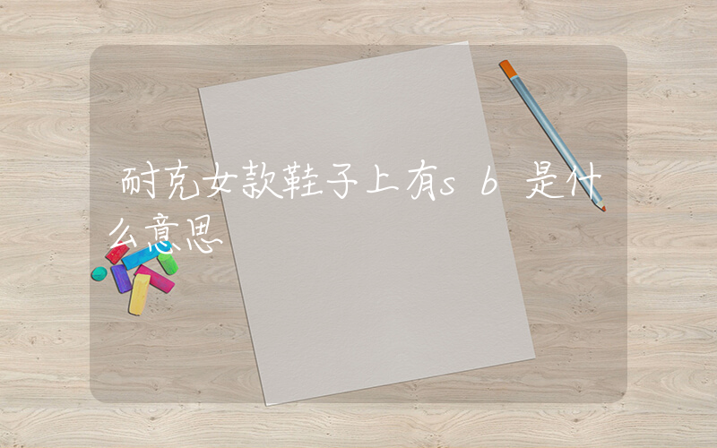 耐克女款鞋子上有sb是什么意思插图