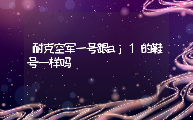 耐克空军一号跟aj1的鞋号一样吗插图