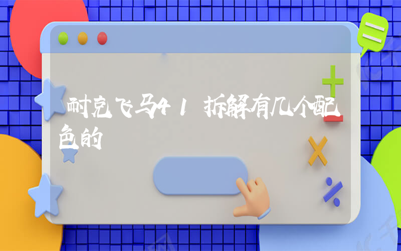 耐克飞马41拆解有几个配色的插图