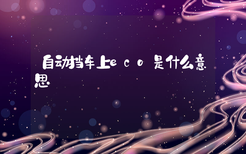 自动挡车上eco是什么意思插图