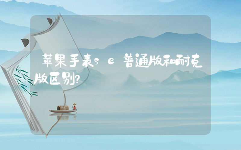 苹果手表se普通版和耐克版区别？插图