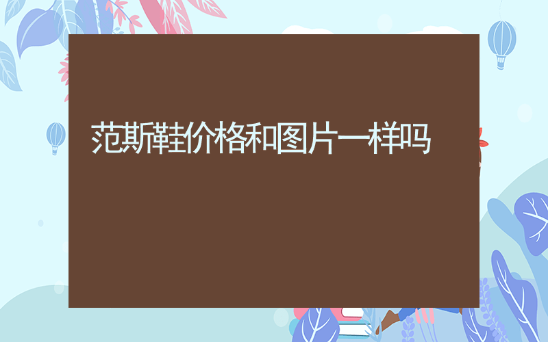 范斯鞋价格和图片一样吗插图