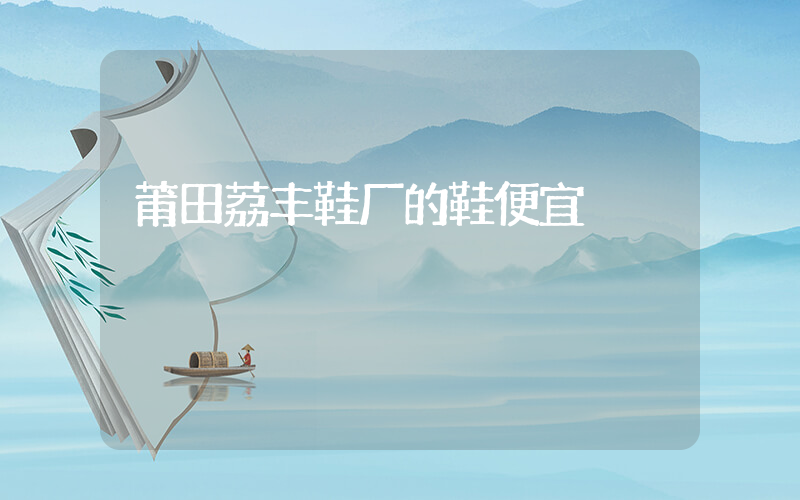 莆田荔丰鞋厂的鞋便宜插图
