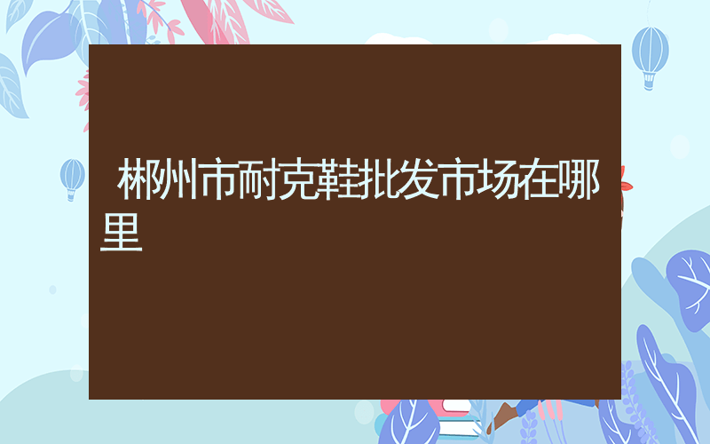 郴州市耐克鞋批发市场在哪里插图