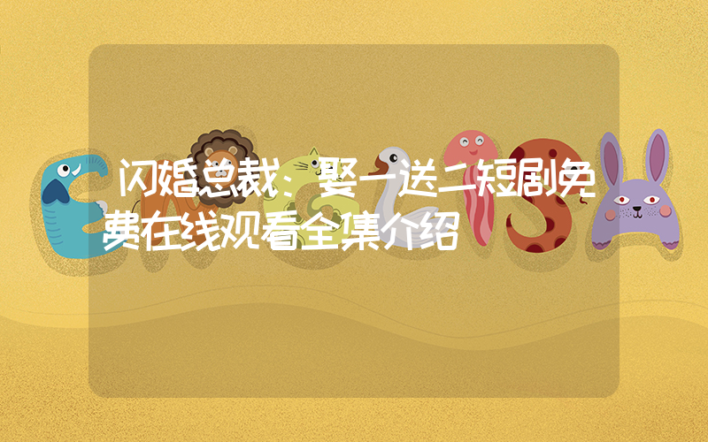 闪婚总裁：娶一送二短剧免费在线观看全集介绍插图