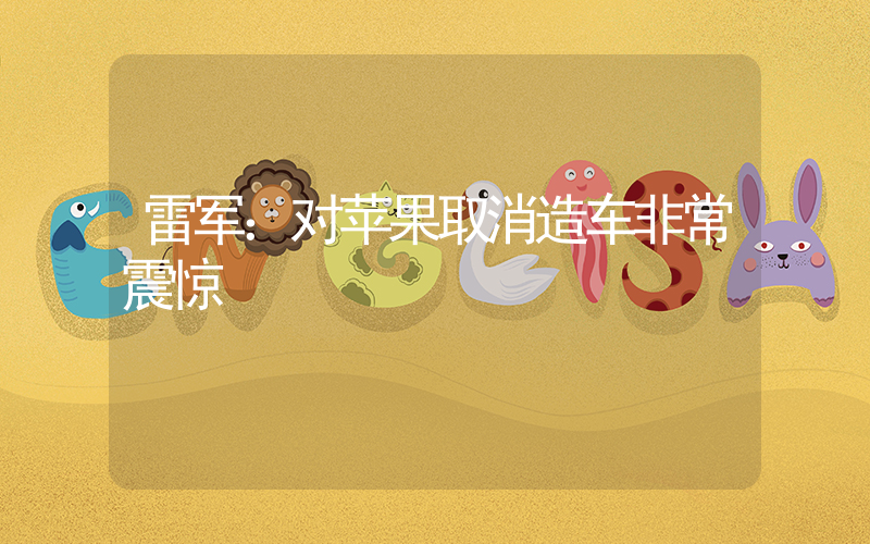雷军：对苹果取消造车非常震惊插图