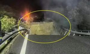 高速事故亲历者：在塌陷前冲过裂缝